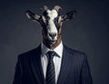 The Goat Who Wears A Suit Royalty Free Stock Photo