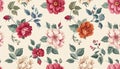 Seamless pattern with Chintz flowers and leaves. Vector Royalty Free Stock Photo