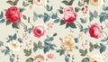 Seamless pattern with Chintz flowers and leaves. Vector Royalty Free Stock Photo