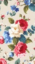 Seamless pattern with Chintz flowers and leaves. Vector Royalty Free Stock Photo