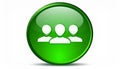 Team glass sign icon green shiny button. ui website button. Royalty Free Stock Photo