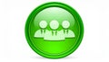 Team glass sign icon green shiny button. ui website button. Royalty Free Stock Photo