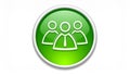 Team glass sign icon green shiny button. ui website button. Royalty Free Stock Photo
