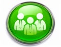 Team glass sign icon green shiny button. ui website button. Royalty Free Stock Photo