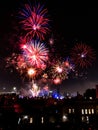 Spectacular Fireworks Display Over City Skyline Royalty Free Stock Photo
