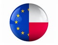 Polish and European Flag Ball - Split Flags of Poland and the EU Royalty Free Stock Photo