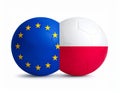 Polish and European Flag Ball - Split Flags of Poland and the EU Royalty Free Stock Photo