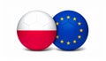 Polish and European Flag Ball - Split Flags of Poland and the EU Royalty Free Stock Photo