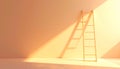 Abstract concept of leadership and progress represented by a ladder bathed in light. Symbol of ambition, growth, and direction. Royalty Free Stock Photo