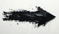 Dynamic black arrow painted on a white Royalty Free Stock Photo