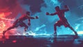 Dynamic Boxing Match Illustration Royalty Free Stock Photo