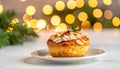 Cozy Holiday Pastry under Soft Reflections Royalty Free Stock Photo