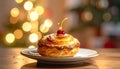 Cozy Holiday Pastry under Soft Reflections Royalty Free Stock Photo