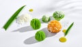Asian-Inspired Pandan and Coconut Desserts Royalty Free Stock Photo