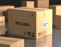 3D Illustration return box packaging, good for illustration or background Royalty Free Stock Photo