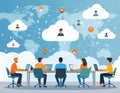Cloud Computing and Global Collaboration Royalty Free Stock Photo
