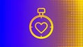 Timer line icon. Halftone pattern. Time management sign. Stopwatch with heart symbol. Royalty Free Stock Photo