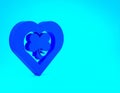 Blue line Heart icon isolated on blue background. Happy Saint Patrick day. Vector Royalty Free Stock Photo