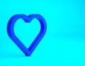 Blue line Heart icon isolated on blue background. Happy Saint Patrick day. Vector Royalty Free Stock Photo