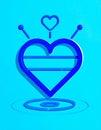Blue line Heart icon isolated on blue background. Happy Saint Patrick day. Vector Royalty Free Stock Photo
