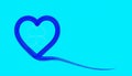 Blue line Heart icon isolated on blue background. Happy Saint Patrick day. Vector Royalty Free Stock Photo