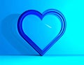 Blue line Heart icon isolated on blue background. Happy Saint Patrick day. Vector Royalty Free Stock Photo