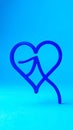 Blue line Heart icon isolated on blue background. Happy Saint Patrick day. Vector Royalty Free Stock Photo