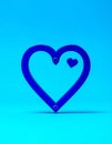 Blue line Heart icon isolated on blue background. Happy Saint Patrick day. Vector Royalty Free Stock Photo