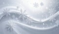 Christmas background with white snowflakes and swirls Royalty Free Stock Photo