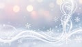 Christmas background with white snowflakes and swirls Royalty Free Stock Photo