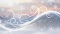 Christmas background with white snowflakes and swirls Royalty Free Stock Photo