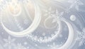 Christmas background with white snowflakes and swirls Royalty Free Stock Photo