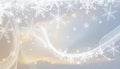 Christmas background with white snowflakes and swirls Royalty Free Stock Photo