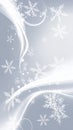 Christmas background with white snowflakes and swirls Royalty Free Stock Photo