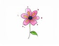 Flower illustration. Birthday card. Doodle style. Design, print, logo, decor, textile Royalty Free Stock Photo