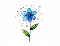 Flower illustration. Birthday card. Doodle style. Design, print, logo, decor, textile Royalty Free Stock Photo