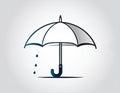Umbrella logo and icon vector illustration,stylish draw logo Royalty Free Stock Photo