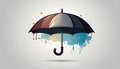 Umbrella logo and icon vector illustration,stylish draw logo Royalty Free Stock Photo