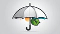 Umbrella logo and icon vector illustration,stylish draw logo Royalty Free Stock Photo