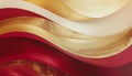 Luxury Red and Gold Wavy Abstract Background Royalty Free Stock Photo