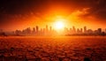 Scorching Metropolis â Ultra-Realistic Climate Crisis Visual Royalty Free Stock Photo