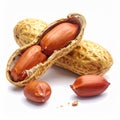 Generated image Tasty and nutritious peanuts isolated on white background Royalty Free Stock Photo