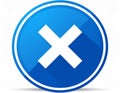 Arrow Axis X round stamp icon. This flat vector symbol is drawn with cobalt Royalty Free Stock Photo