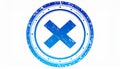 Arrow Axis X round stamp icon. This flat vector symbol is drawn with cobalt Royalty Free Stock Photo