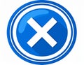 Arrow Axis X round stamp icon. This flat vector symbol is drawn with cobalt Royalty Free Stock Photo