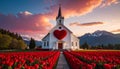 church with hearts design Royalty Free Stock Photo