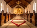 church with hearts design Royalty Free Stock Photo