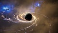 Astronomical Scene of a Black Hole with Gravitational Lensing and Cosmic Dust Royalty Free Stock Photo