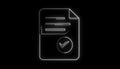 Neon Document with Checklist Icon - Digital File Verification Concept Royalty Free Stock Photo