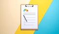 Business Performance Report on Clipboard with Checklist and Colorful Background Royalty Free Stock Photo